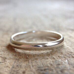 925 Sterling Silver Half Round Ring Handmade